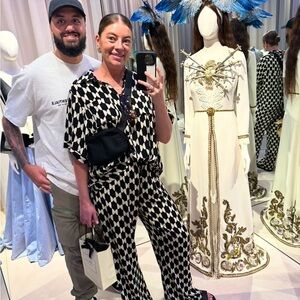 DISSH Black and White print set 
Button up and pull on pant